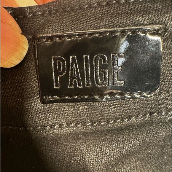 PAIGE Mayslie Straight Ankle Pants in Black Fog Luxe Coating - Size 30 - Picture 16 of 16